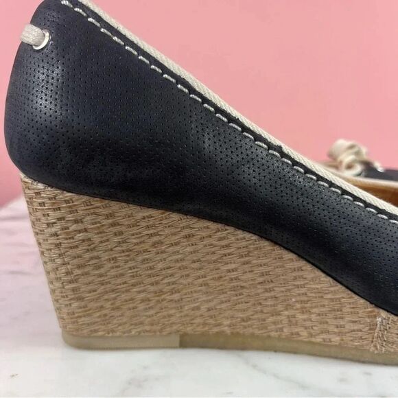 Clarks Originals Women’s Wedges Leather Crepe Sole Retro Size 8.5 Navy - Picture 10 of 12